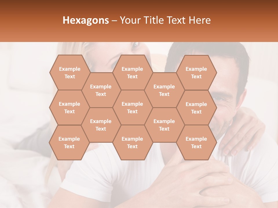 A Man And Woman Laying On A Bed Smiling PowerPoint Template