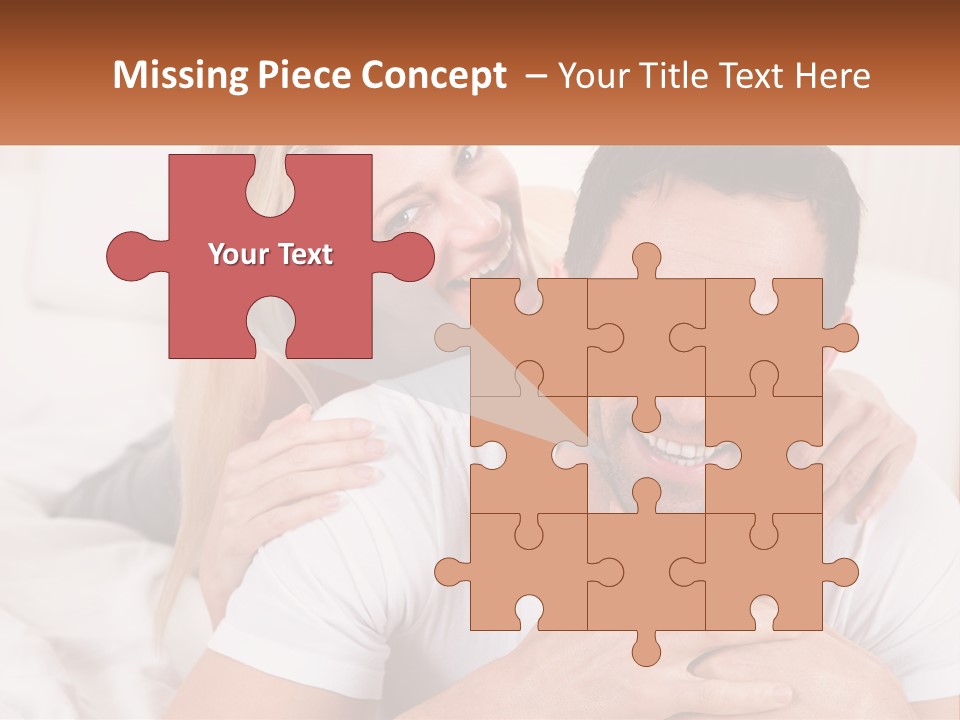 A Man And Woman Laying On A Bed Smiling PowerPoint Template