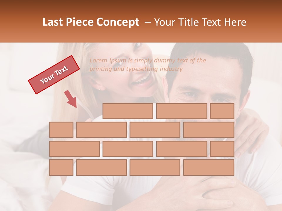 A Man And Woman Laying On A Bed Smiling PowerPoint Template