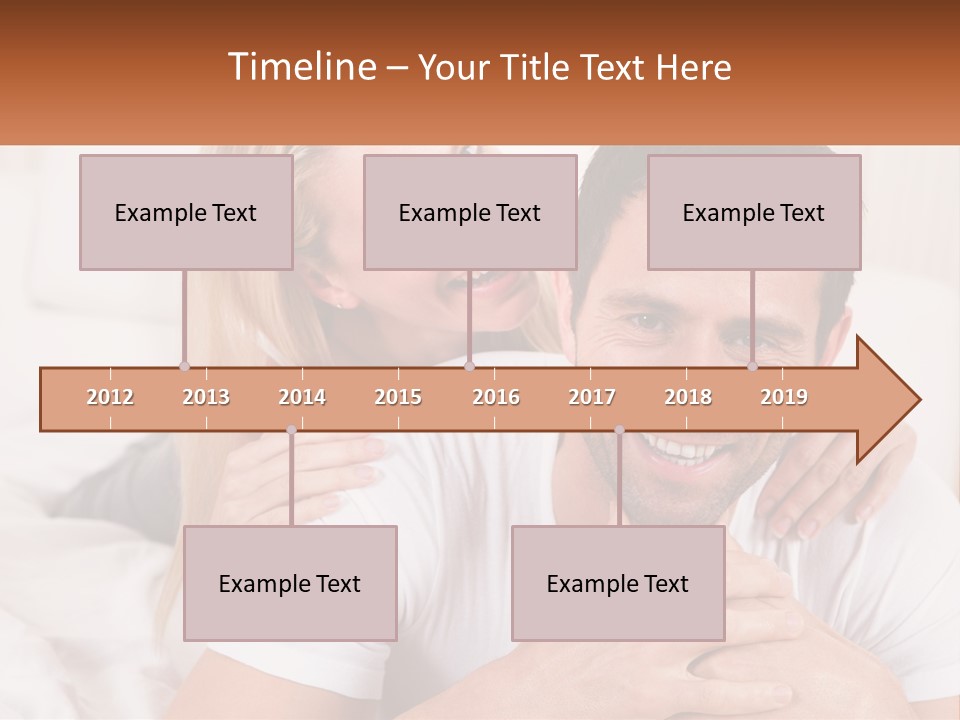 A Man And Woman Laying On A Bed Smiling PowerPoint Template