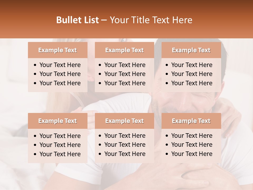 A Man And Woman Laying On A Bed Smiling PowerPoint Template