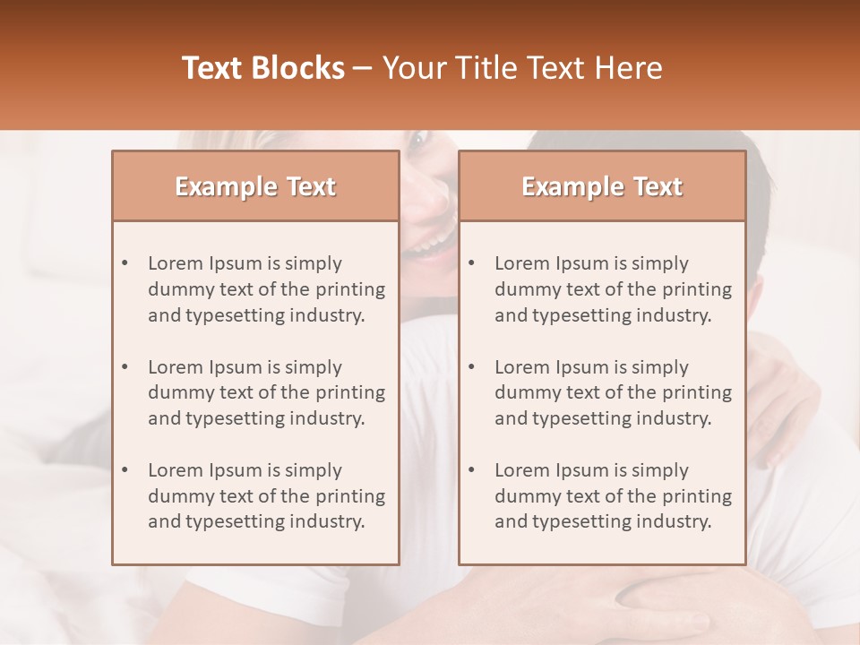 A Man And Woman Laying On A Bed Smiling PowerPoint Template