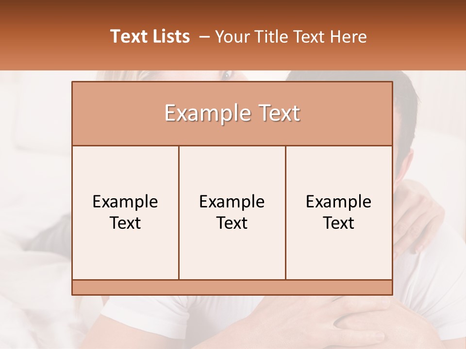 A Man And Woman Laying On A Bed Smiling PowerPoint Template