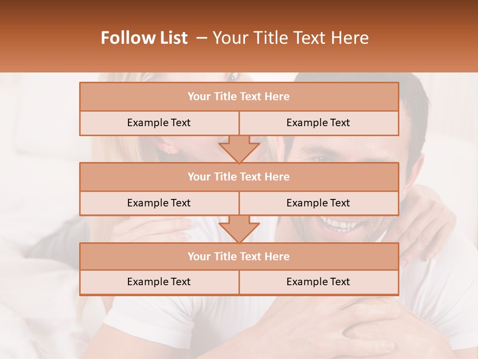 A Man And Woman Laying On A Bed Smiling PowerPoint Template