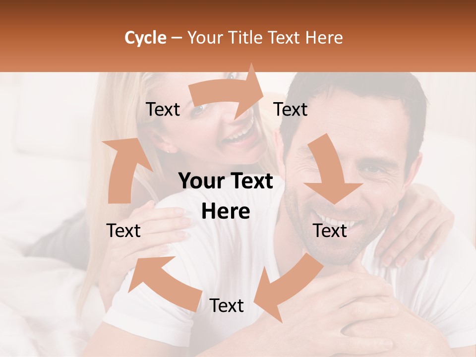 A Man And Woman Laying On A Bed Smiling PowerPoint Template