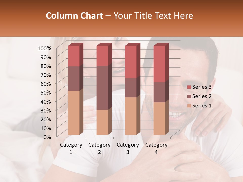 A Man And Woman Laying On A Bed Smiling PowerPoint Template