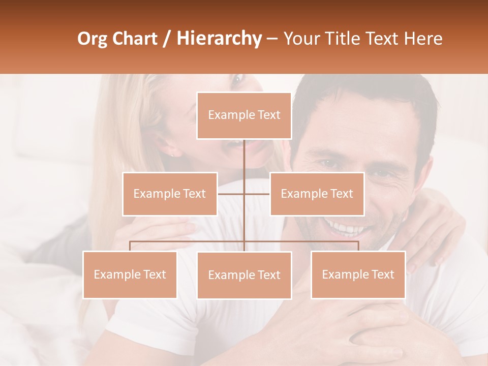 A Man And Woman Laying On A Bed Smiling PowerPoint Template