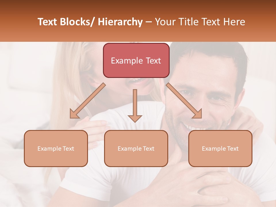 A Man And Woman Laying On A Bed Smiling PowerPoint Template
