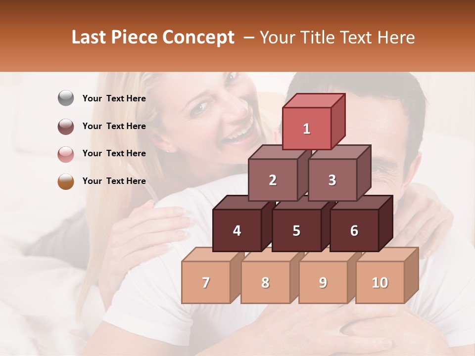 A Man And Woman Laying On A Bed Smiling PowerPoint Template