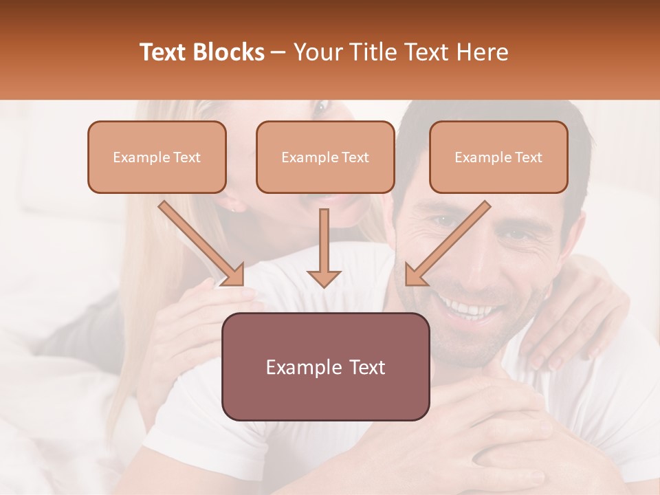 A Man And Woman Laying On A Bed Smiling PowerPoint Template