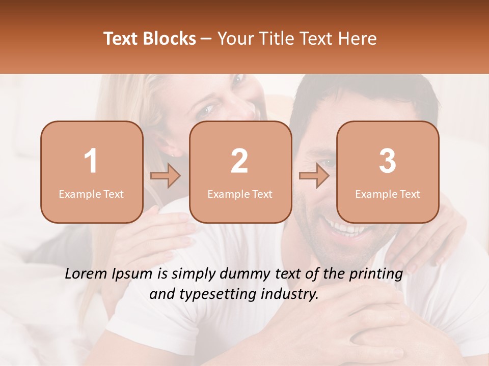 A Man And Woman Laying On A Bed Smiling PowerPoint Template