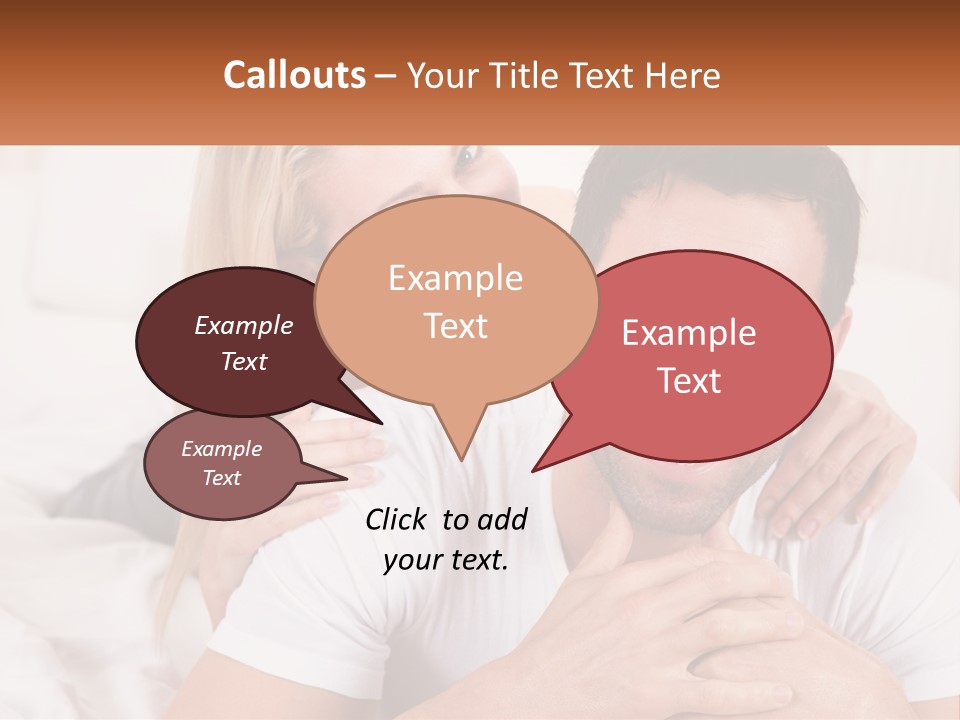 A Man And Woman Laying On A Bed Smiling PowerPoint Template