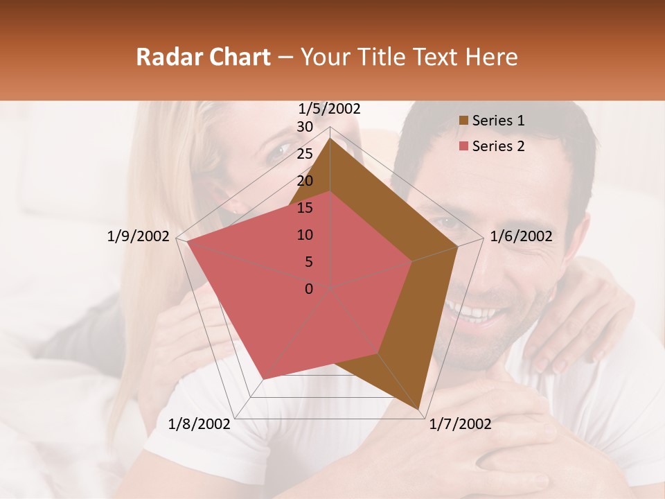 A Man And Woman Laying On A Bed Smiling PowerPoint Template