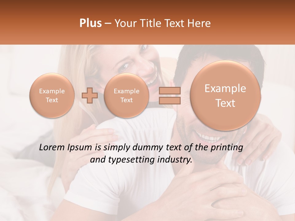 A Man And Woman Laying On A Bed Smiling PowerPoint Template