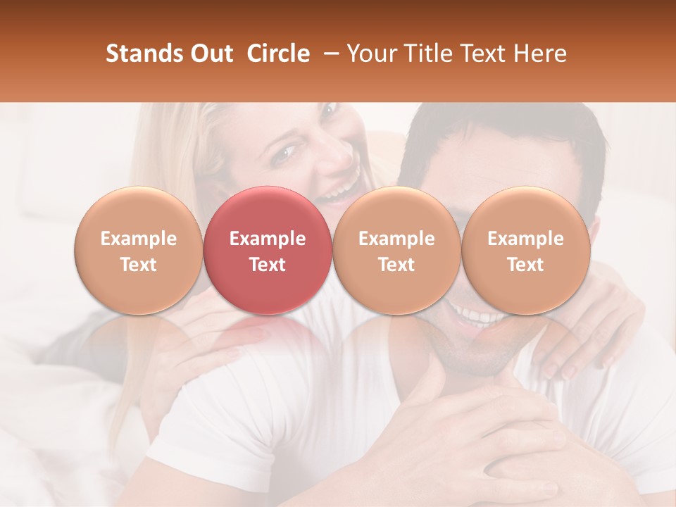 A Man And Woman Laying On A Bed Smiling PowerPoint Template