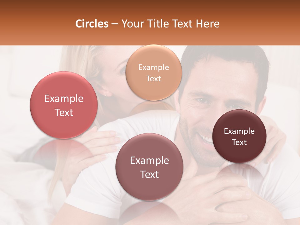 A Man And Woman Laying On A Bed Smiling PowerPoint Template