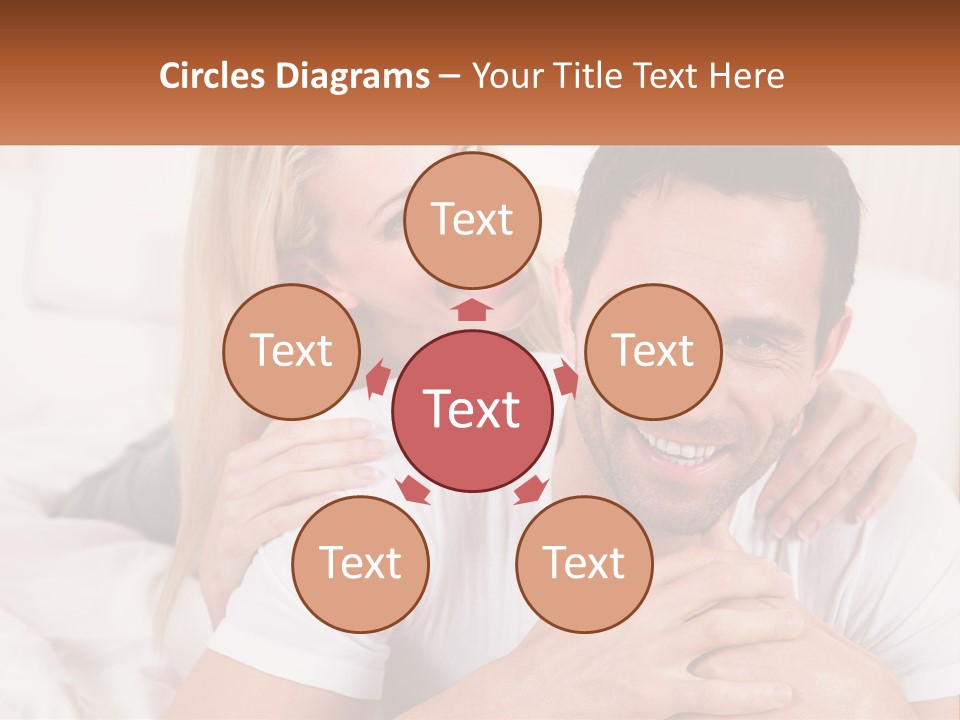 A Man And Woman Laying On A Bed Smiling PowerPoint Template