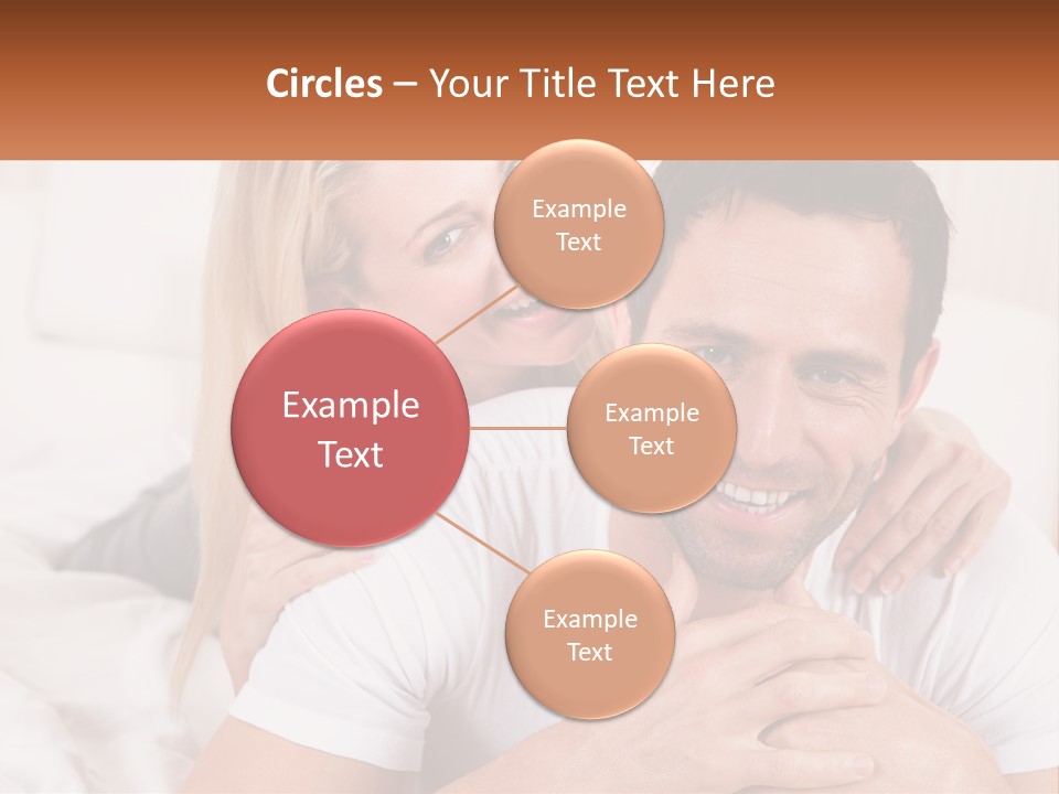 A Man And Woman Laying On A Bed Smiling PowerPoint Template