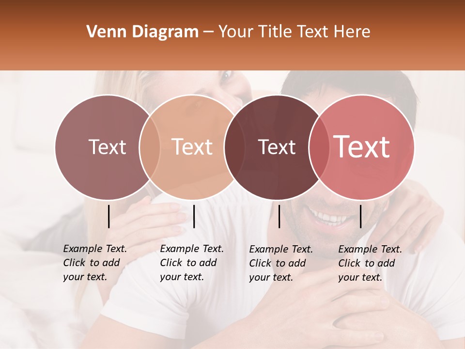 A Man And Woman Laying On A Bed Smiling PowerPoint Template