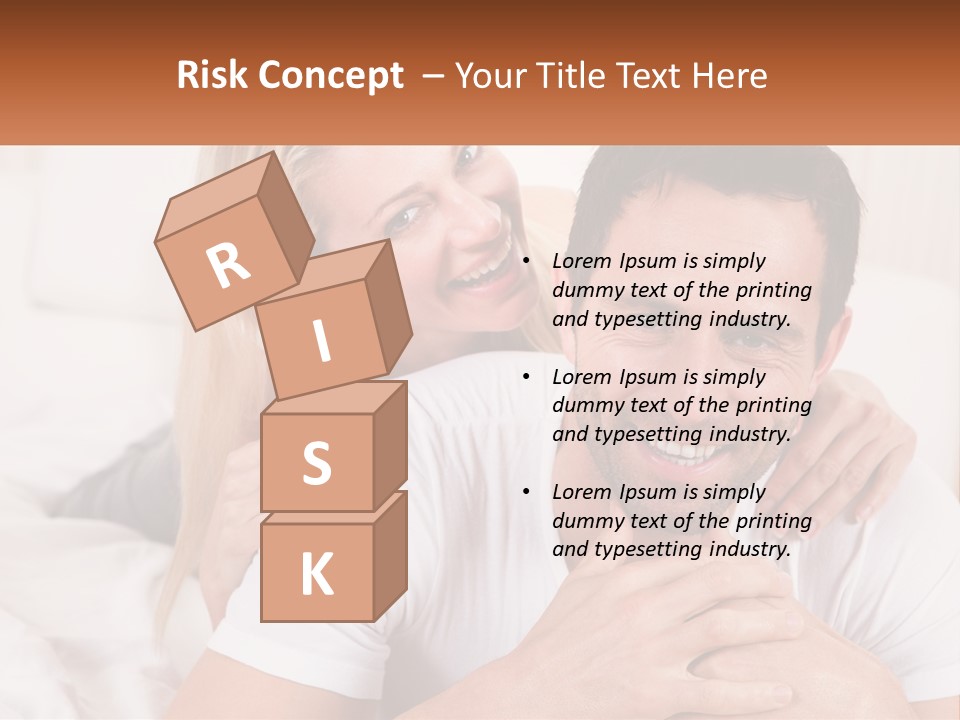 A Man And Woman Laying On A Bed Smiling PowerPoint Template