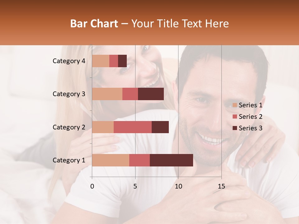 A Man And Woman Laying On A Bed Smiling PowerPoint Template