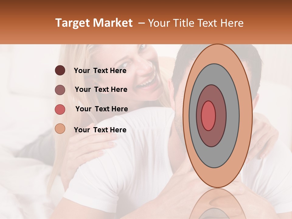 A Man And Woman Laying On A Bed Smiling PowerPoint Template