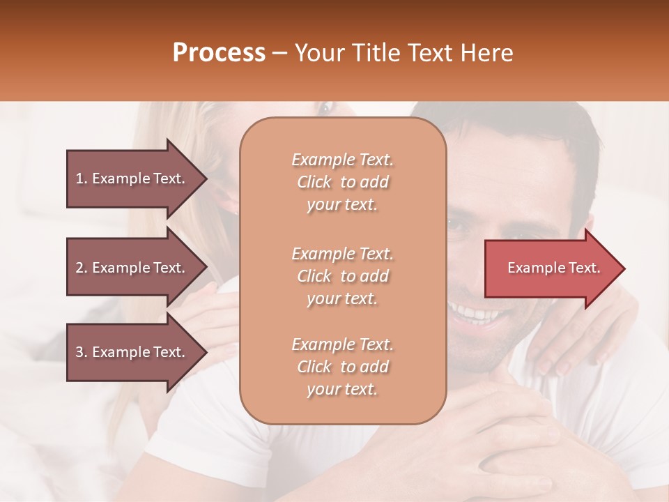 A Man And Woman Laying On A Bed Smiling PowerPoint Template