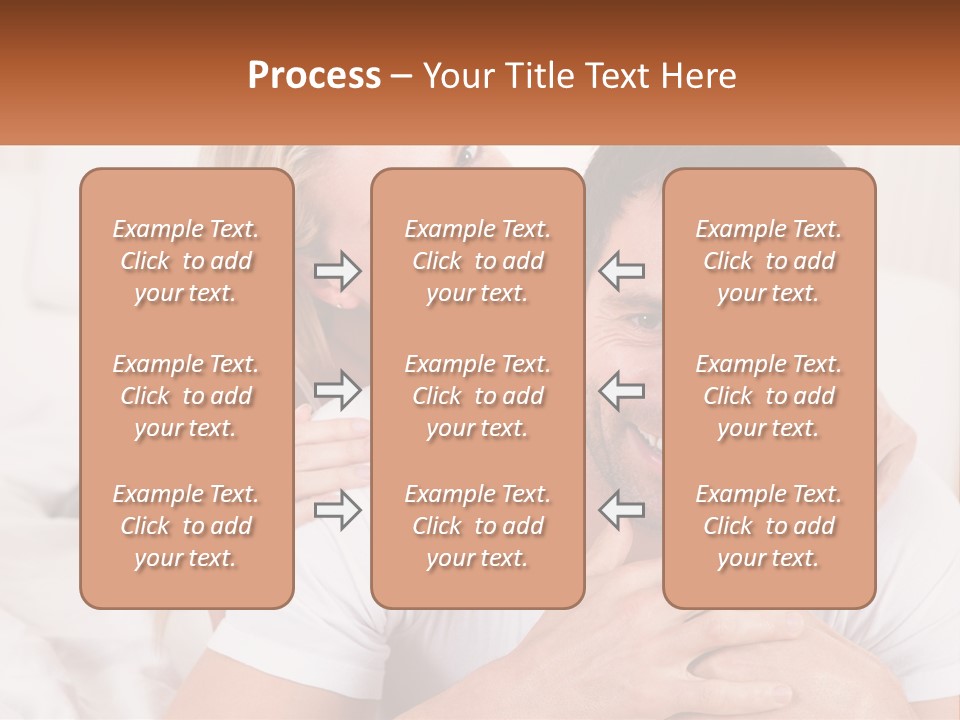 A Man And Woman Laying On A Bed Smiling PowerPoint Template