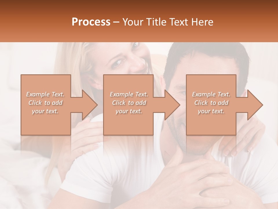 A Man And Woman Laying On A Bed Smiling PowerPoint Template