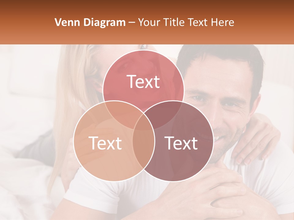 A Man And Woman Laying On A Bed Smiling PowerPoint Template