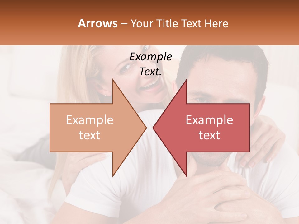 A Man And Woman Laying On A Bed Smiling PowerPoint Template