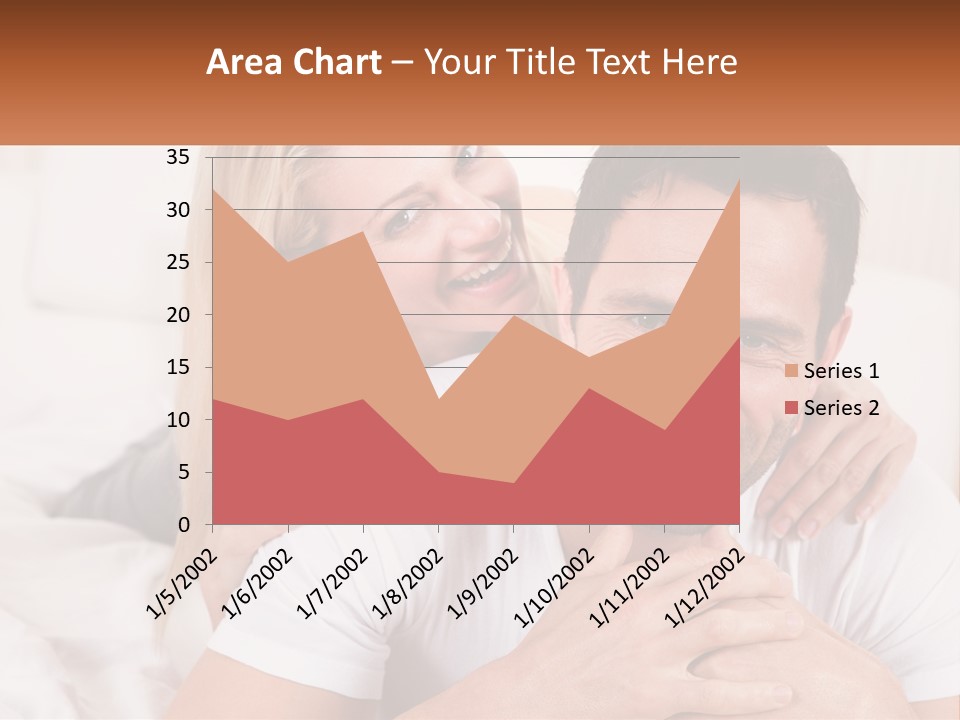 A Man And Woman Laying On A Bed Smiling PowerPoint Template