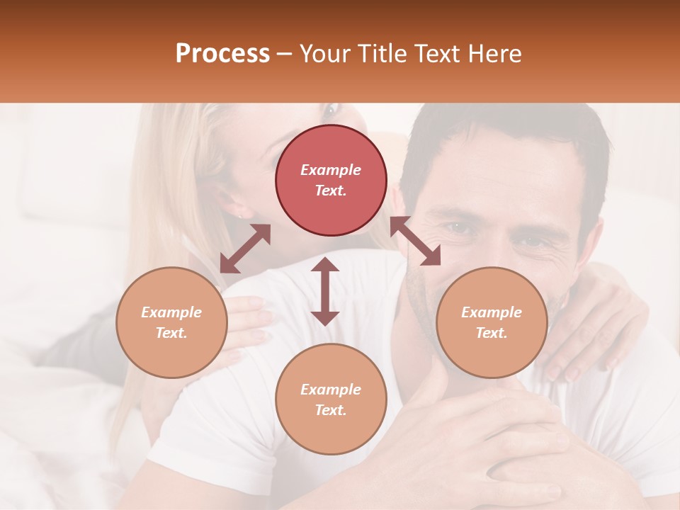 A Man And Woman Laying On A Bed Smiling PowerPoint Template