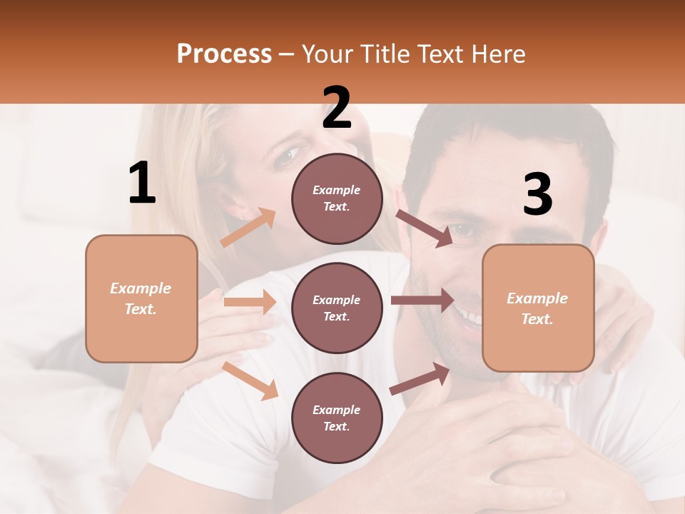 A Man And Woman Laying On A Bed Smiling PowerPoint Template
