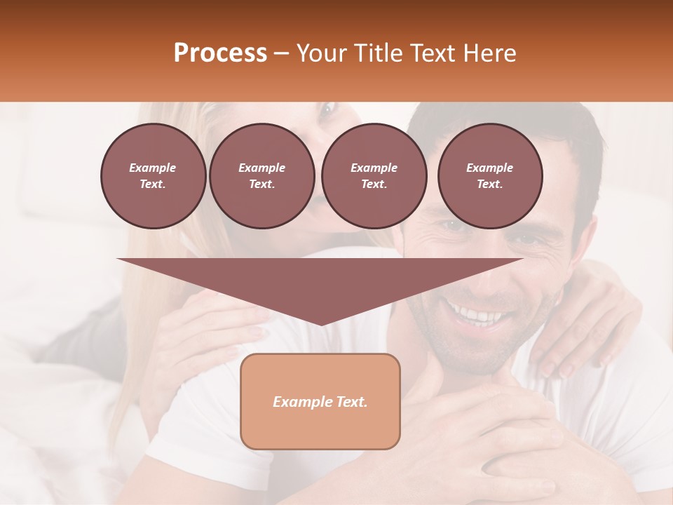 A Man And Woman Laying On A Bed Smiling PowerPoint Template