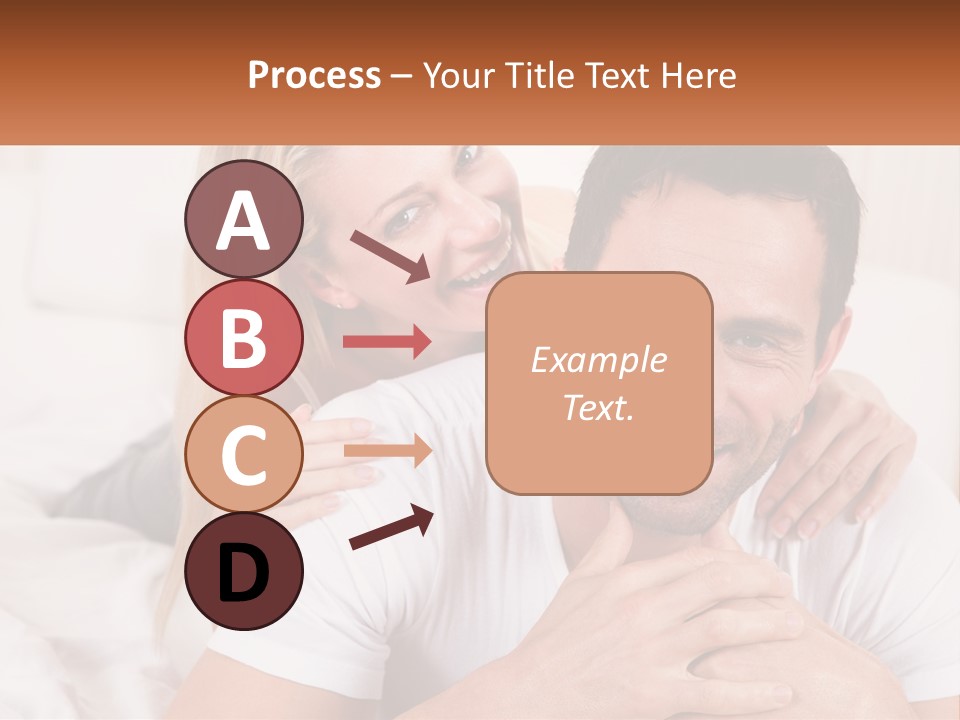 A Man And Woman Laying On A Bed Smiling PowerPoint Template