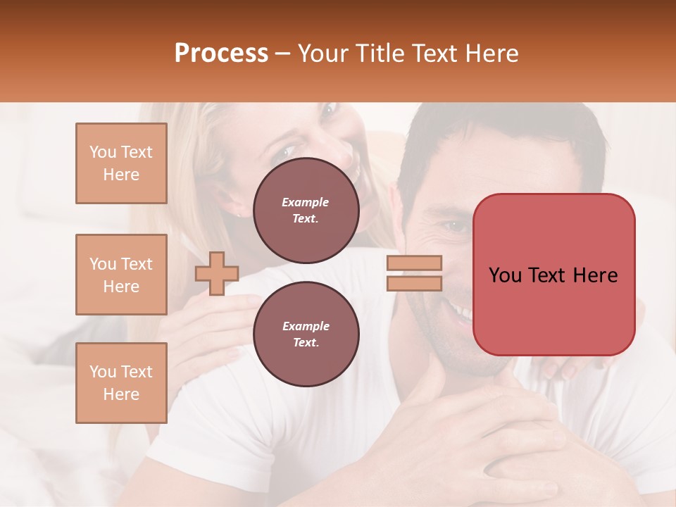A Man And Woman Laying On A Bed Smiling PowerPoint Template