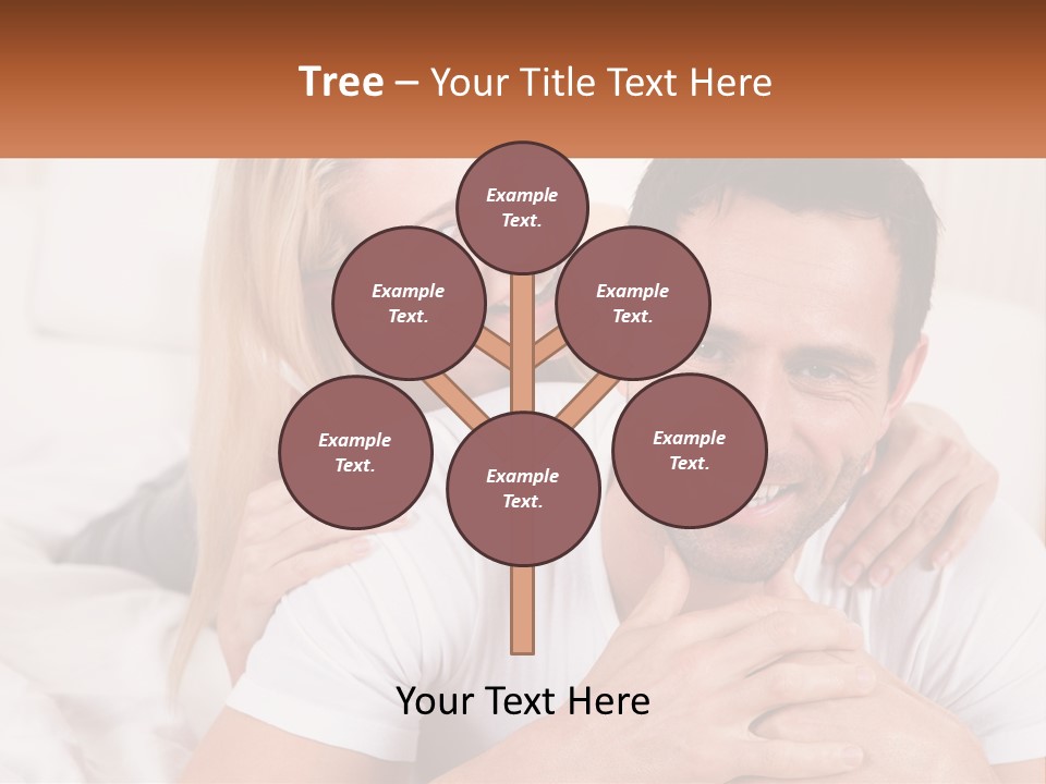 A Man And Woman Laying On A Bed Smiling PowerPoint Template