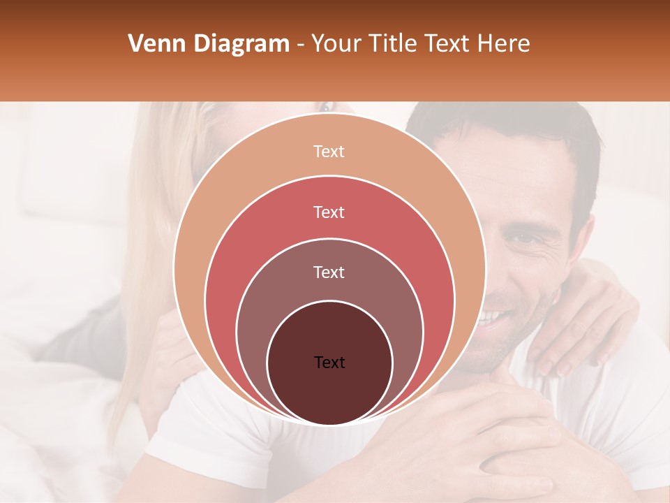 A Man And Woman Laying On A Bed Smiling PowerPoint Template