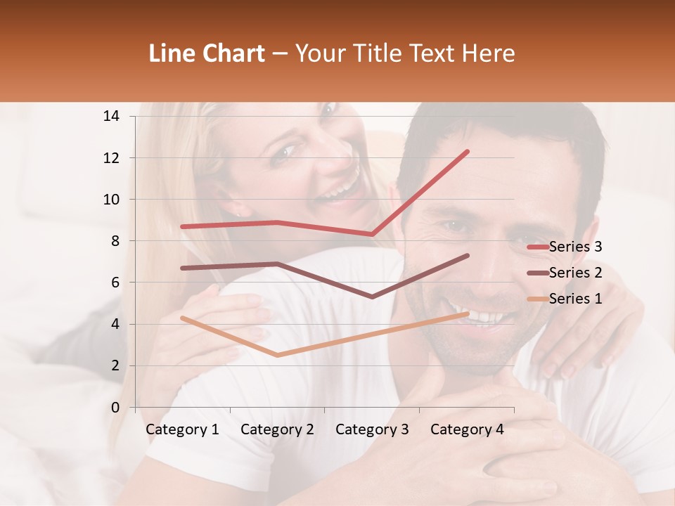 A Man And Woman Laying On A Bed Smiling PowerPoint Template