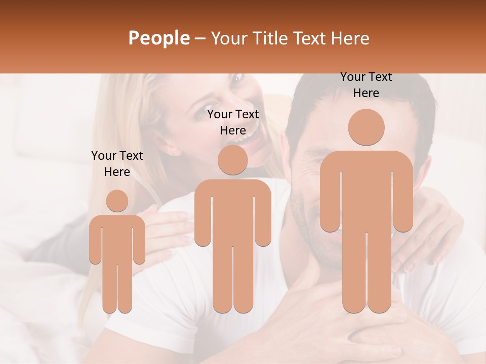 A Man And Woman Laying On A Bed Smiling PowerPoint Template