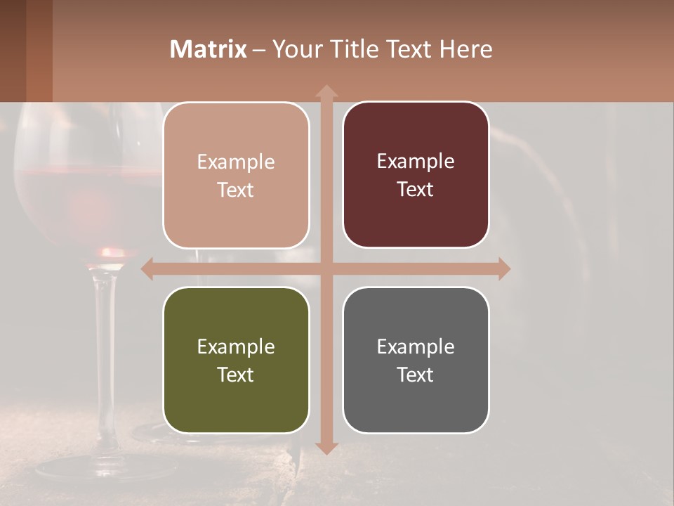 Two Glasses Of Red Wine On A Wooden Table PowerPoint Template
