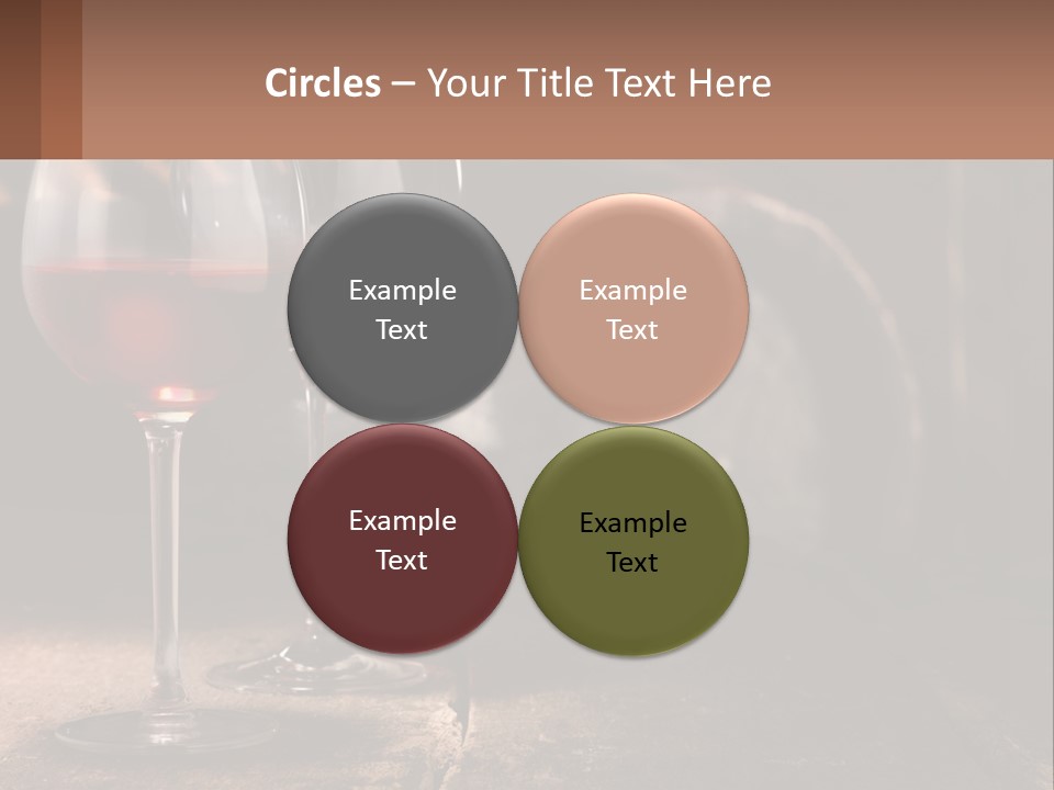 Two Glasses Of Red Wine On A Wooden Table PowerPoint Template