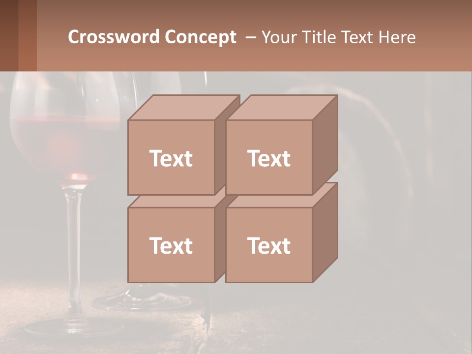 Two Glasses Of Red Wine On A Wooden Table PowerPoint Template