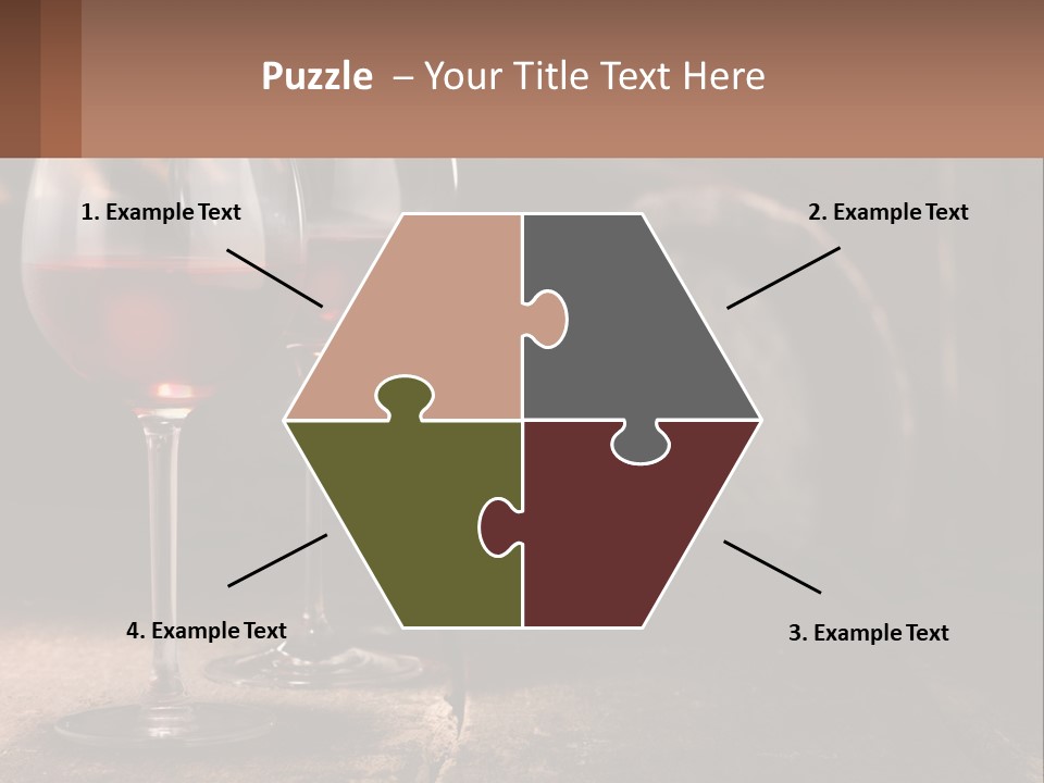 Two Glasses Of Red Wine On A Wooden Table PowerPoint Template