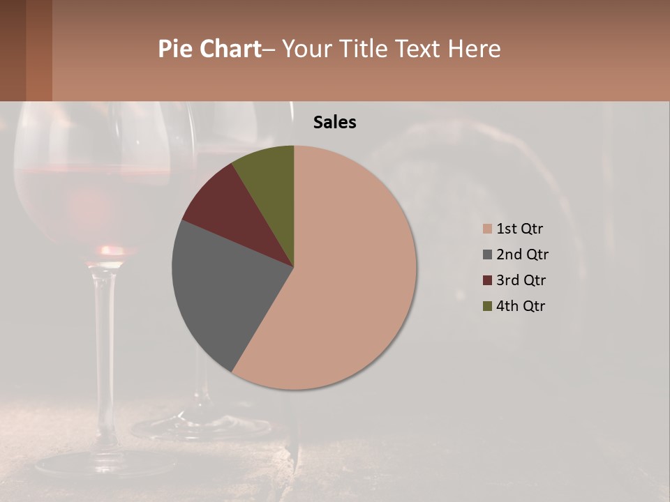 Two Glasses Of Red Wine On A Wooden Table PowerPoint Template