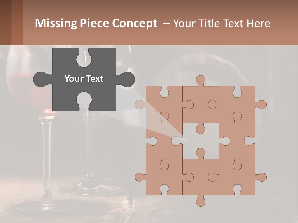 Two Glasses Of Red Wine On A Wooden Table PowerPoint Template