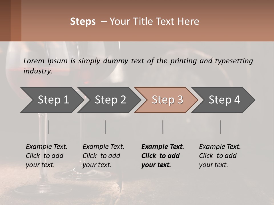 Two Glasses Of Red Wine On A Wooden Table PowerPoint Template