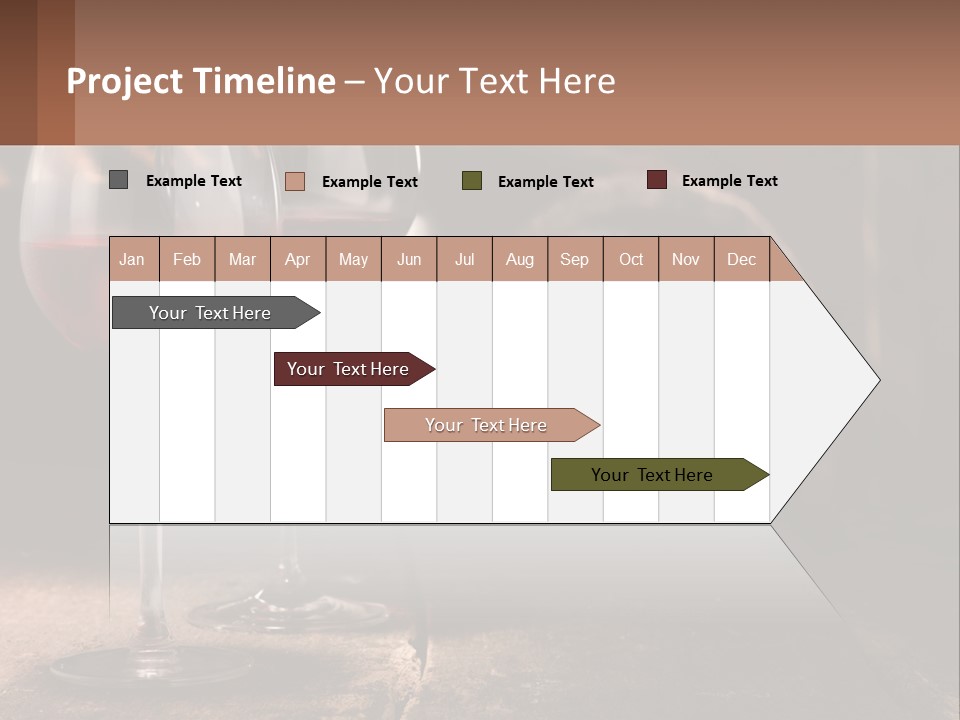 Two Glasses Of Red Wine On A Wooden Table PowerPoint Template
