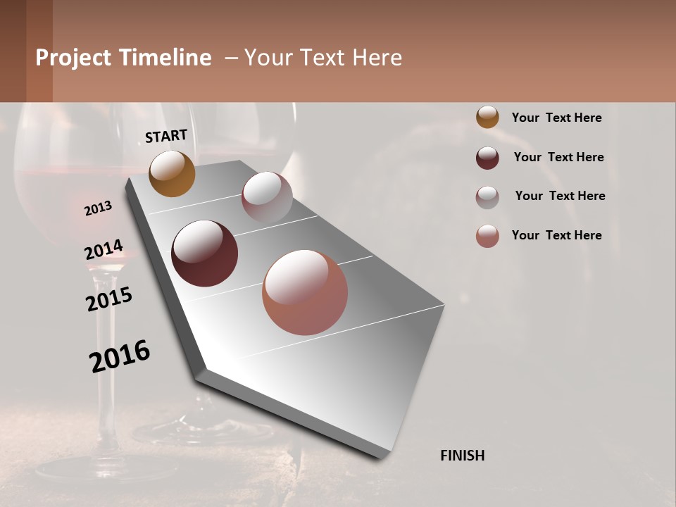 Two Glasses Of Red Wine On A Wooden Table PowerPoint Template